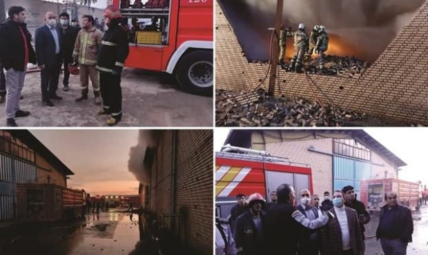 مهار آتش سوزی انبار کالا در کهریزک